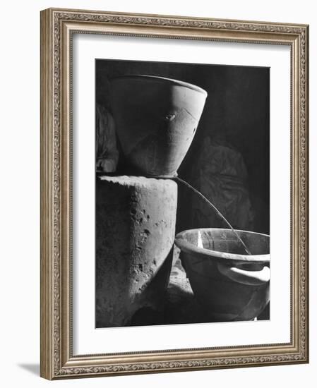 Clay Water Clock Pours Water for 6 Minutes, Allotted for Speech in Law Courts of Ancient Greece-Dmitri Kessel-Framed Photographic Print