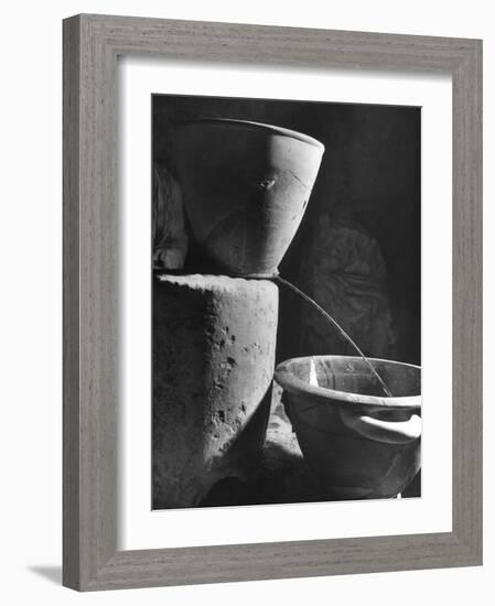 Clay Water Clock Pours Water for 6 Minutes, Allotted for Speech in Law Courts of Ancient Greece-Dmitri Kessel-Framed Photographic Print