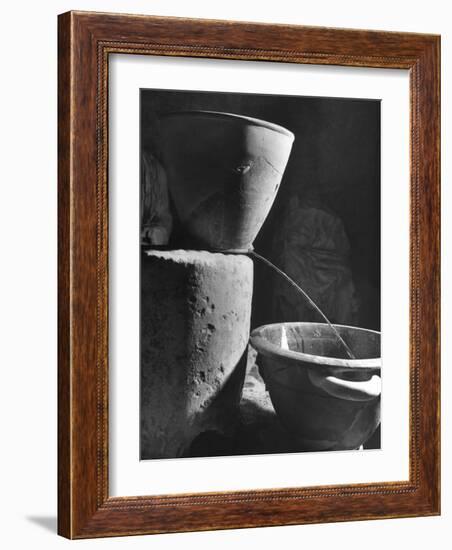 Clay Water Clock Pours Water for 6 Minutes, Allotted for Speech in Law Courts of Ancient Greece-Dmitri Kessel-Framed Photographic Print