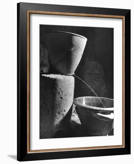 Clay Water Clock Pours Water for 6 Minutes, Allotted for Speech in Law Courts of Ancient Greece-Dmitri Kessel-Framed Photographic Print