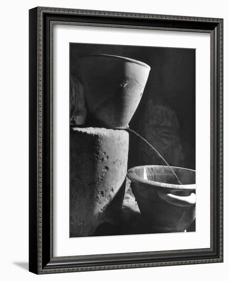 Clay Water Clock Pours Water for 6 Minutes, Allotted for Speech in Law Courts of Ancient Greece-Dmitri Kessel-Framed Photographic Print