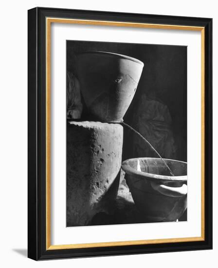 Clay Water Clock Pours Water for 6 Minutes, Allotted for Speech in Law Courts of Ancient Greece-Dmitri Kessel-Framed Photographic Print