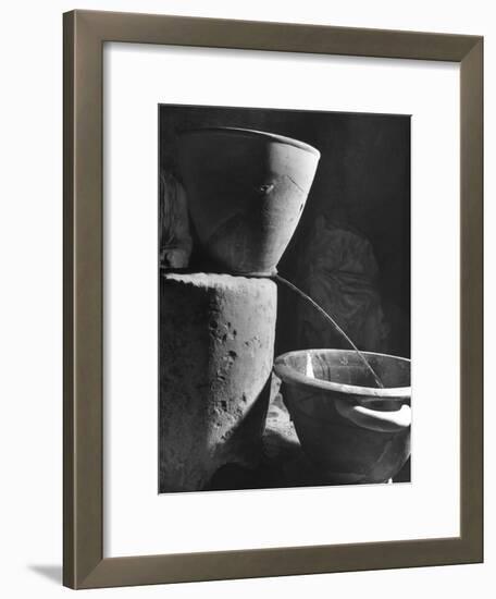 Clay Water Clock Pours Water for 6 Minutes, Allotted for Speech in Law Courts of Ancient Greece-Dmitri Kessel-Framed Photographic Print