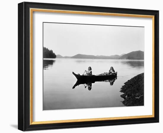 Clayoquot Canoe, c1910-Edward S. Curtis-Framed Giclee Print