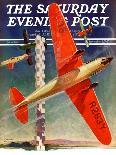 "Airshow," Saturday Evening Post Cover, September 4, 1937-Clayton Knight-Framed Premier Image Canvas