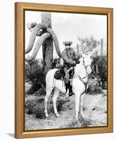 Clayton Moore - The Lone Ranger-null-Framed Stretched Canvas