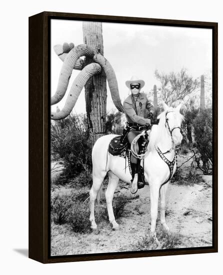 Clayton Moore - The Lone Ranger-null-Framed Stretched Canvas