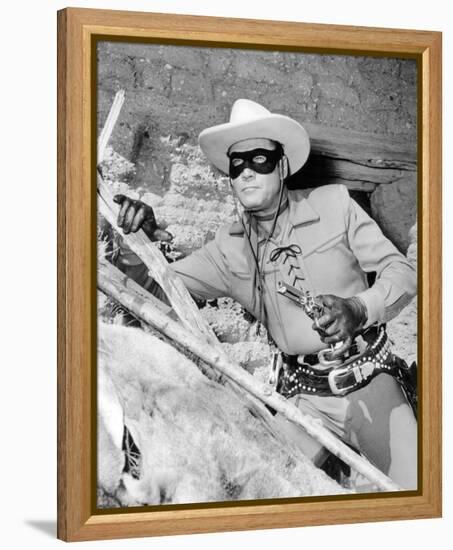 Clayton Moore - The Lone Ranger-null-Framed Stretched Canvas