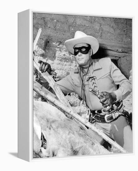 Clayton Moore - The Lone Ranger-null-Framed Stretched Canvas