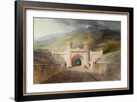Clayton Tunnel Railway Portal, 1847 (W/C on Paper)-Unknown Artist-Framed Giclee Print
