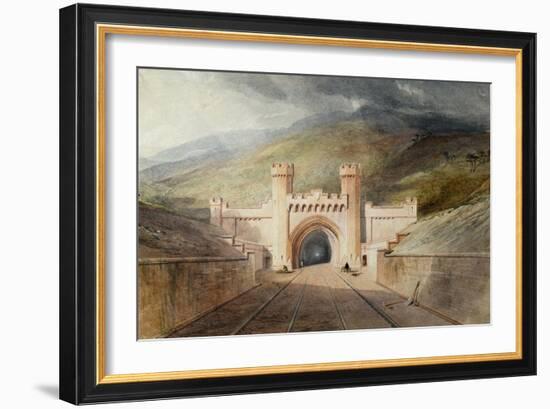 Clayton Tunnel Railway Portal, 1847 (W/C on Paper)-Unknown Artist-Framed Giclee Print