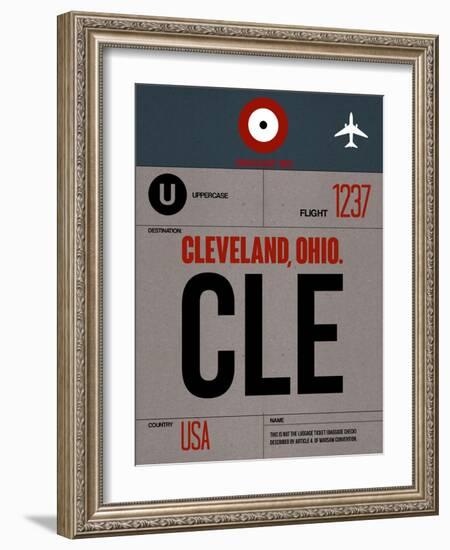 CLE Cleveland Luggage Tag I-NaxArt-Framed Art Print