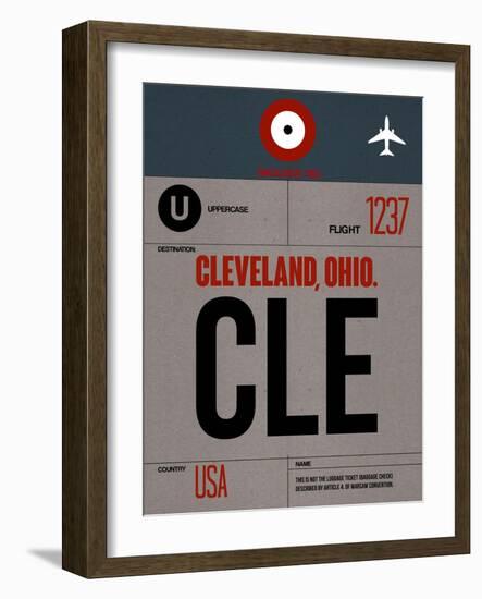 CLE Cleveland Luggage Tag I-NaxArt-Framed Art Print