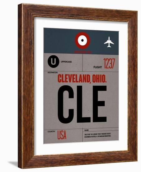 CLE Cleveland Luggage Tag I-NaxArt-Framed Art Print