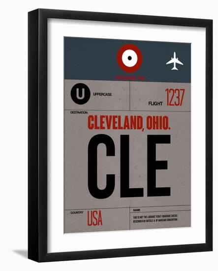 CLE Cleveland Luggage Tag I-NaxArt-Framed Art Print