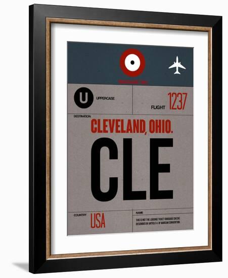 CLE Cleveland Luggage Tag I-NaxArt-Framed Art Print