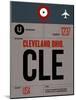 CLE Cleveland Luggage Tag I-NaxArt-Mounted Art Print
