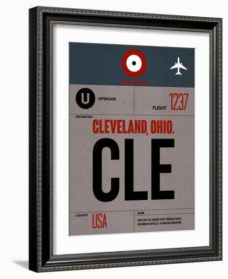 CLE Cleveland Luggage Tag I-NaxArt-Framed Art Print