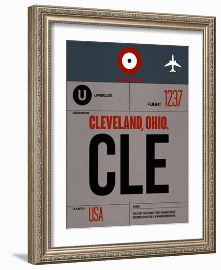 CLE Cleveland Luggage Tag I-NaxArt-Framed Premium Giclee Print