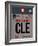 CLE Cleveland Luggage Tag I-NaxArt-Framed Premium Giclee Print