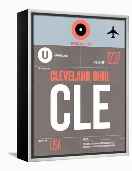 CLE Cleveland Luggage Tag II-NaxArt-Framed Stretched Canvas