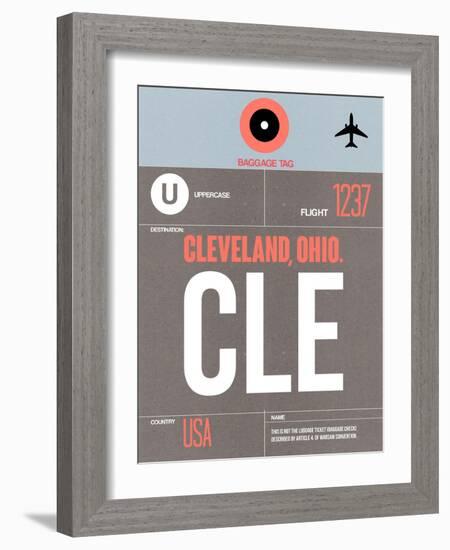 CLE Cleveland Luggage Tag II-NaxArt-Framed Art Print