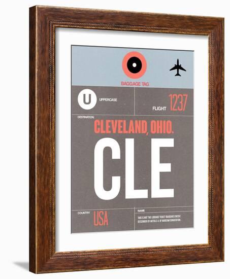 CLE Cleveland Luggage Tag II-NaxArt-Framed Art Print