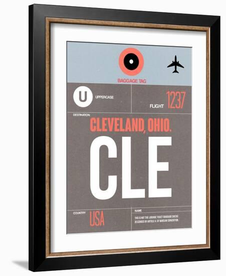 CLE Cleveland Luggage Tag II-NaxArt-Framed Art Print