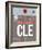 CLE Cleveland Luggage Tag II-NaxArt-Framed Art Print