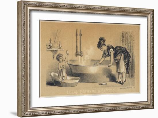 Clean Baths with Sapolio-null-Framed Giclee Print