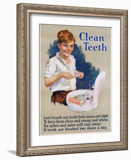Clean Teeth Toothpaste Poster-null-Framed Giclee Print