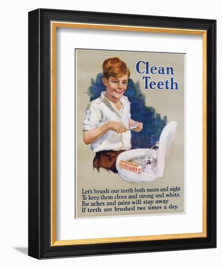 Clean Teeth Toothpaste Poster-null-Framed Giclee Print