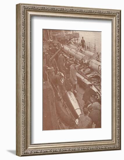 Cleaning and adjusting torpedoes, c1917 (1919)-Unknown-Framed Photographic Print