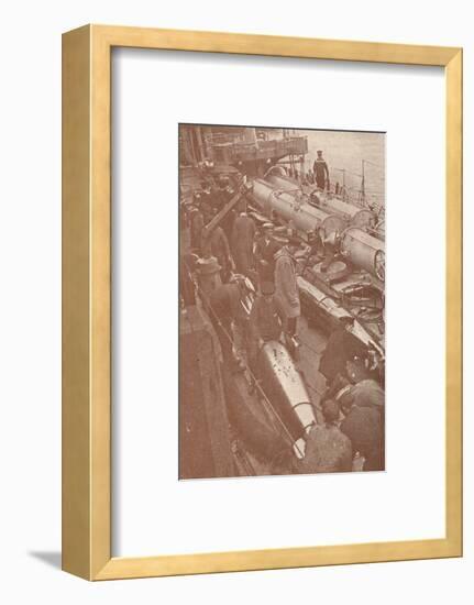 Cleaning and adjusting torpedoes, c1917 (1919)-Unknown-Framed Photographic Print