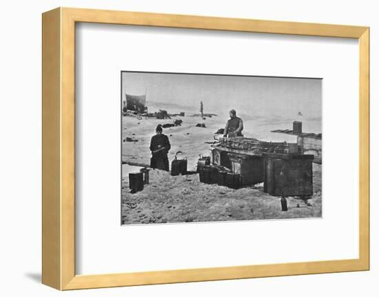 'Cleaning the Accumulators Before Stowing Away. July, 1895', (1897)-Unknown-Framed Photographic Print