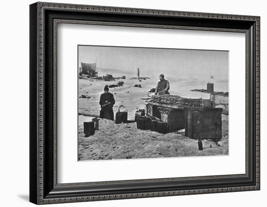 'Cleaning the Accumulators Before Stowing Away. July, 1895', (1897)-Unknown-Framed Photographic Print