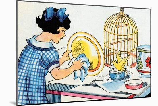 Cleaning the Birdcage-Julia Letheld Hahn-Mounted Art Print