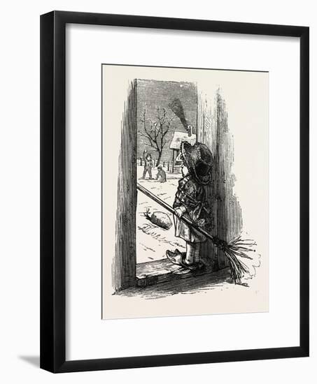 Cleaning the Doorstep, Child, 1882-null-Framed Giclee Print