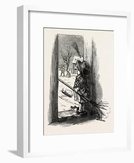 Cleaning the Doorstep, Child, 1882-null-Framed Giclee Print