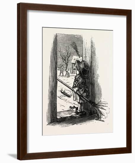 Cleaning the Doorstep, Child, 1882-null-Framed Giclee Print