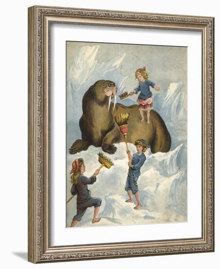 Cleaning the Teeth of a Walrus-Richard Andre-Framed Giclee Print