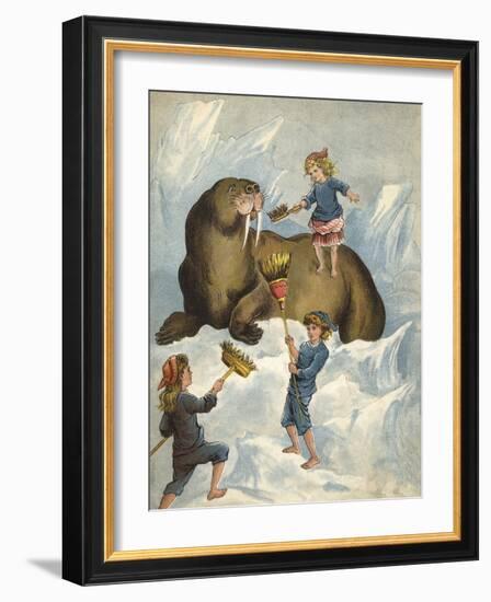 Cleaning the Teeth of a Walrus-Richard Andre-Framed Giclee Print