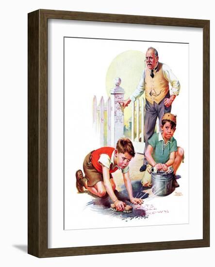 "Cleaning Up Graffiti,"September 24, 1938-Frances Tipton Hunter-Framed Giclee Print