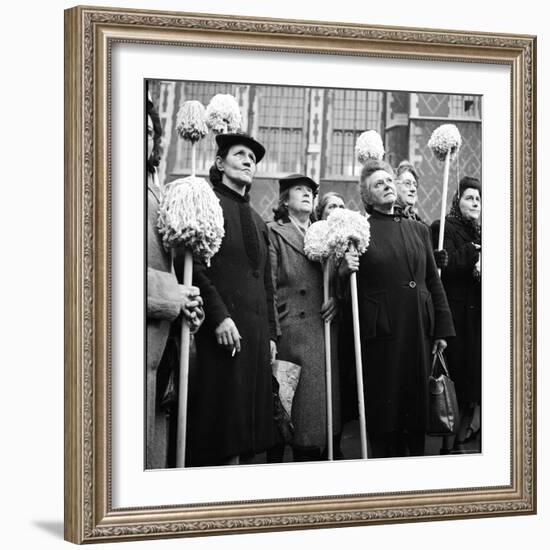 Cleaning Women Protesting For a Raise-Mark Kauffman-Framed Photographic Print