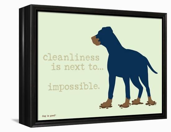 Cleanliness-Dog is Good-Framed Stretched Canvas