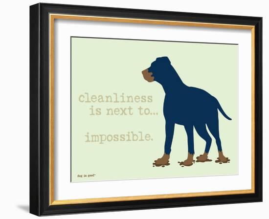 Cleanliness-Dog is Good-Framed Art Print