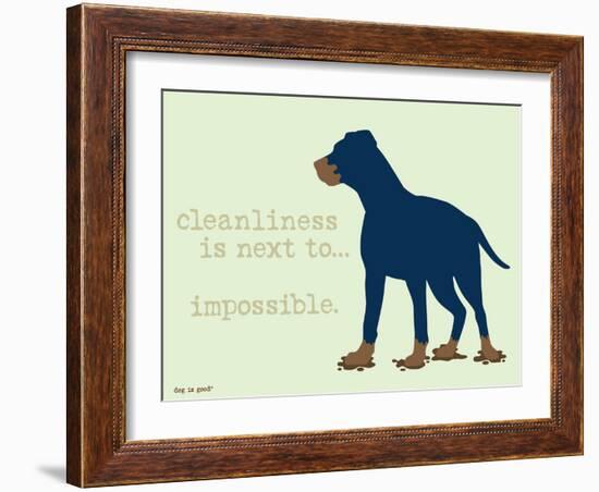 Cleanliness-Dog is Good-Framed Art Print