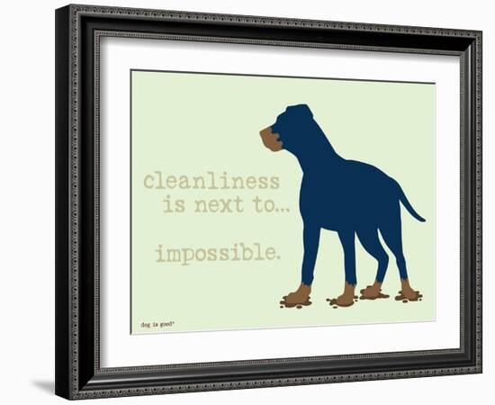 Cleanliness-Dog is Good-Framed Art Print