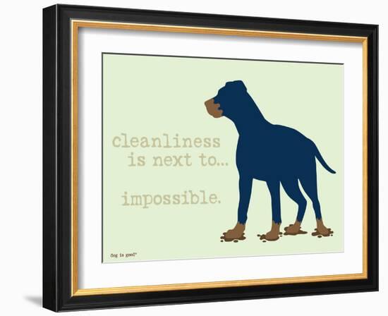 Cleanliness-Dog is Good-Framed Art Print