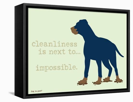 Cleanliness-Dog is Good-Framed Stretched Canvas